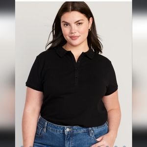 NWT Old Navy Women's uniform pique polo shirt black in XXL